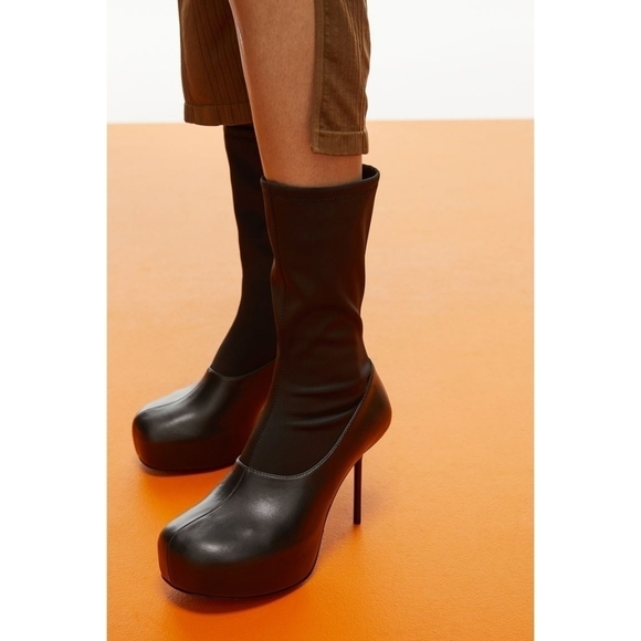 H&M Shoes - H&M Platform Boots Black Stiletto Heel 39 Sock Bootie Sold Out